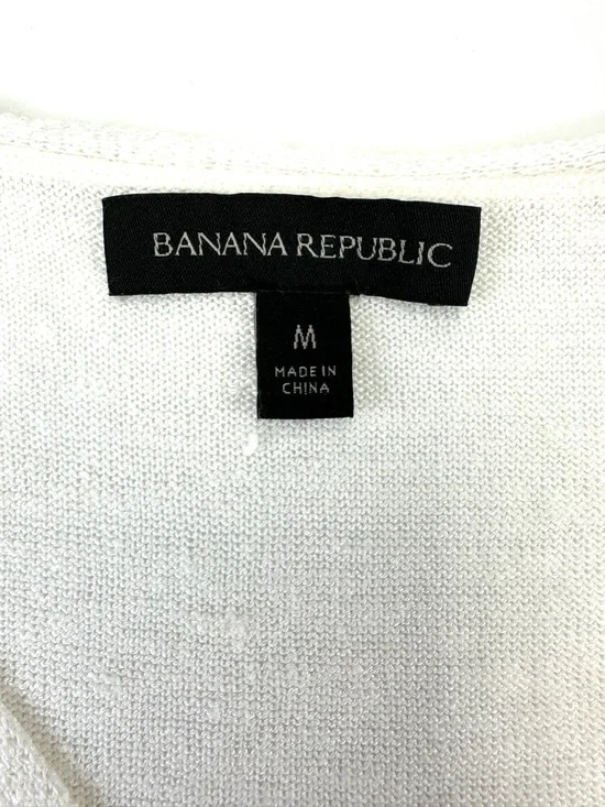 Banana Republic Linen Blend Striped Sweater Medium Nautical Coastal Style Womens - Picture 2 of 8